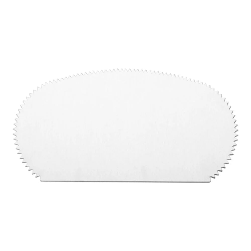 Restaurantware Pastry Tek 2-Pattern Metal Cake Scraper, With Fine Tooth Straight Edge, 4.8 X 2.5In - Restaurant Equipment and Smallwares - Canadian Distribution