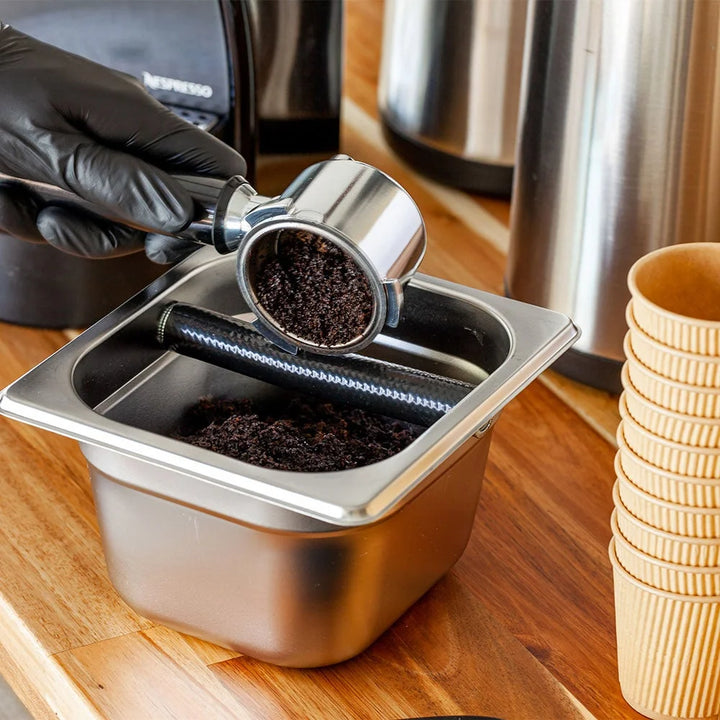 Restaurantware Restpresso Stainless Steel Coffee & Espresso Knock Box, 7 X 6.50 X 6 Inch - Restaurant Equipment and Smallwares - Canadian Distribution - Ships Free Within Canada on Orders Above CAD $199