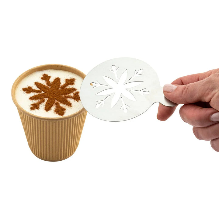 Restaurantware Restpresso Stainless Steel Decorating Snowflake Stencil, 4.75X3.25In, Stainless Steel - Restaurant Equipment and Smallwares - Canadian Distribution - Ships Free Within Canada on Orders Above CAD $199