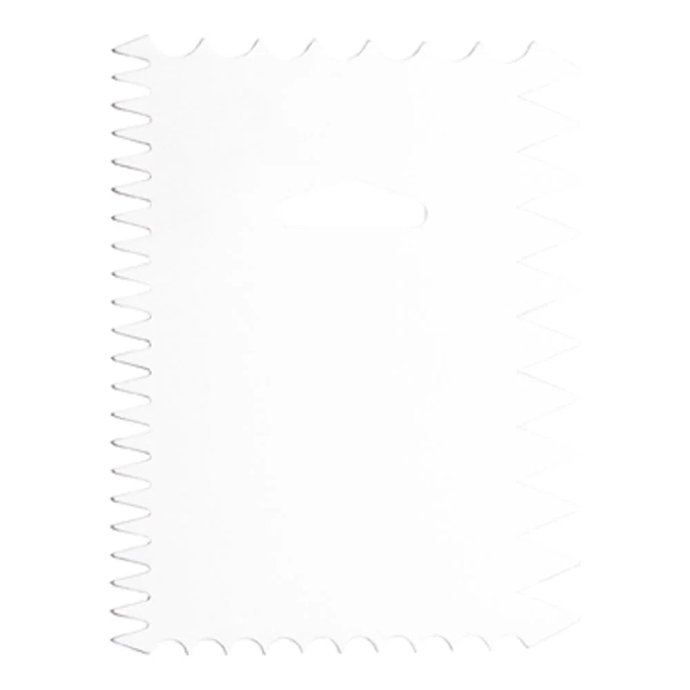 Restaurantware Pastry Tek 4-Pattern Metal Cake Scraper, With Wave & Wide Tooth Edge, 4.8 X 3.8In - Restaurant Equipment and Smallwares - Canadian Distribution