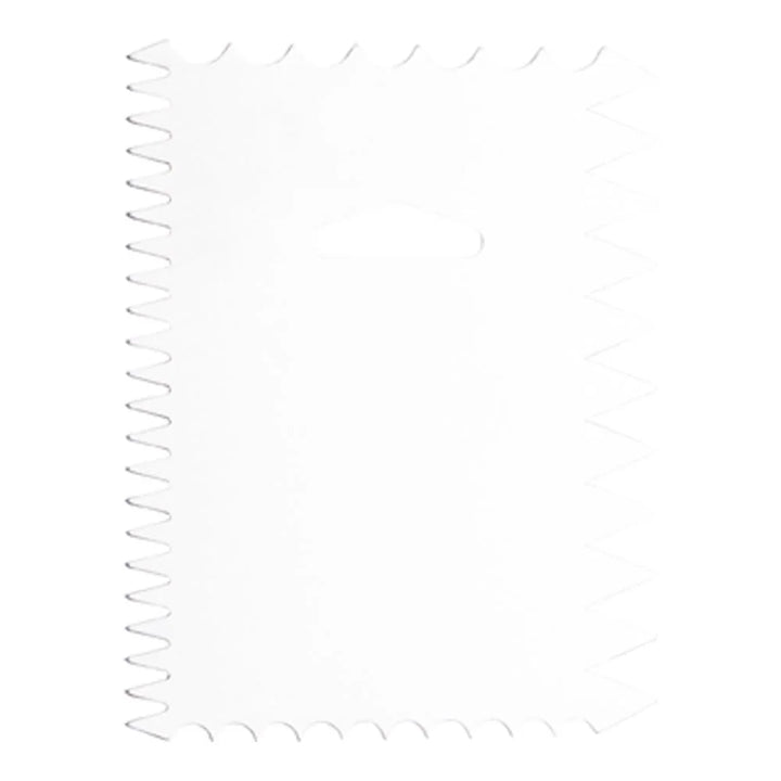Restaurantware Pastry Tek 4-Pattern Metal Cake Scraper, With Wave & Wide Tooth Edge, 4.8 X 3.8In - Restaurant Equipment and Smallwares - Canadian Distribution