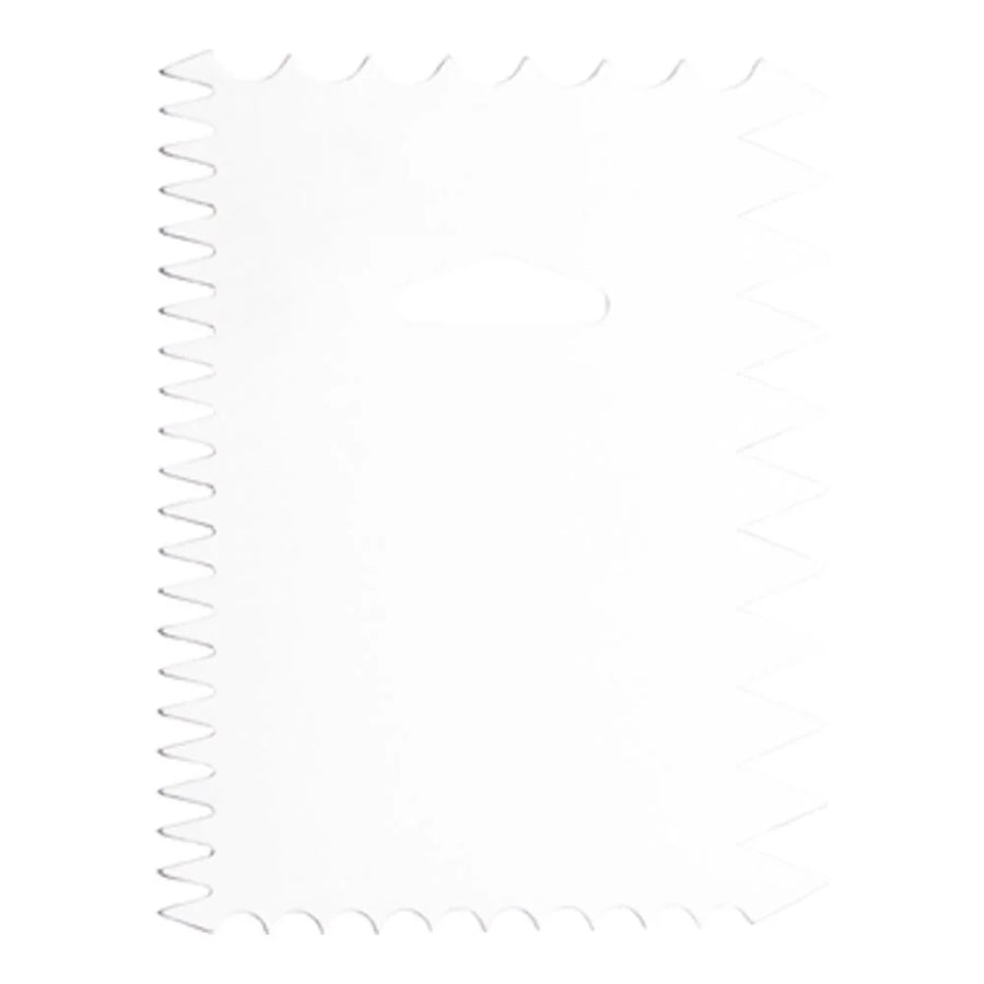 Restaurantware Pastry Tek 4-Pattern Metal Cake Scraper, With Wave & Wide Tooth Edge, 4.8 X 3.8In - Restaurant Equipment and Smallwares - Canadian Distribution