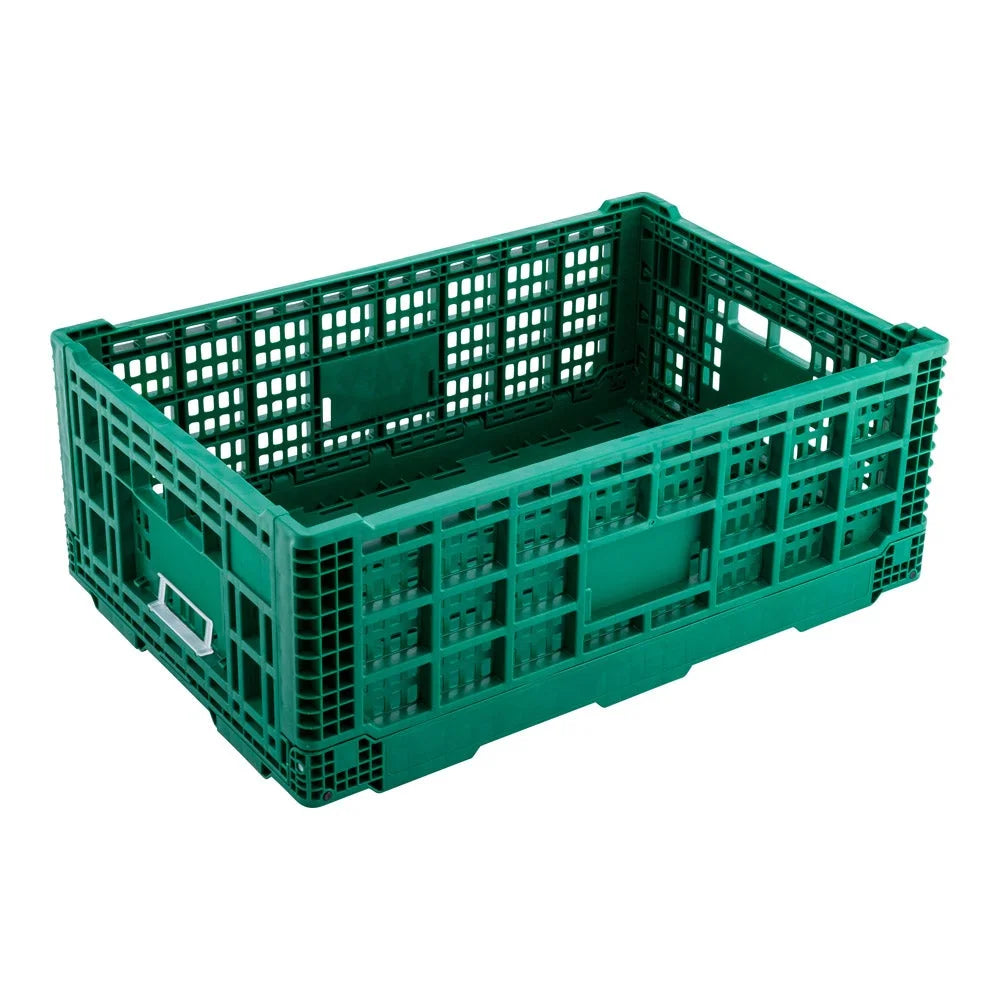 Restaurantware Cater Tek 36 Liter Green Rectangular Milk Crate, Stackable, Collapsible - Restaurant Equipment and Smallwares - Canadian Distribution