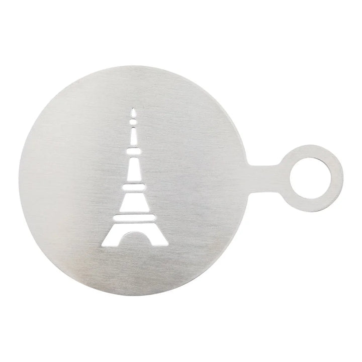 Restaurantware Restpresso Eiffel Tower Coffee Decorating Stencil, 4.75X3.25In, Stainless Steel - Restaurant Equipment and Smallwares - Canadian Distribution
