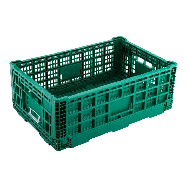 Restaurantware Cater Tek 43 Liter Green Rectangular Milk Crate, Stackable, Collapsible - Restaurant Equipment and Smallwares - Canadian Distribution