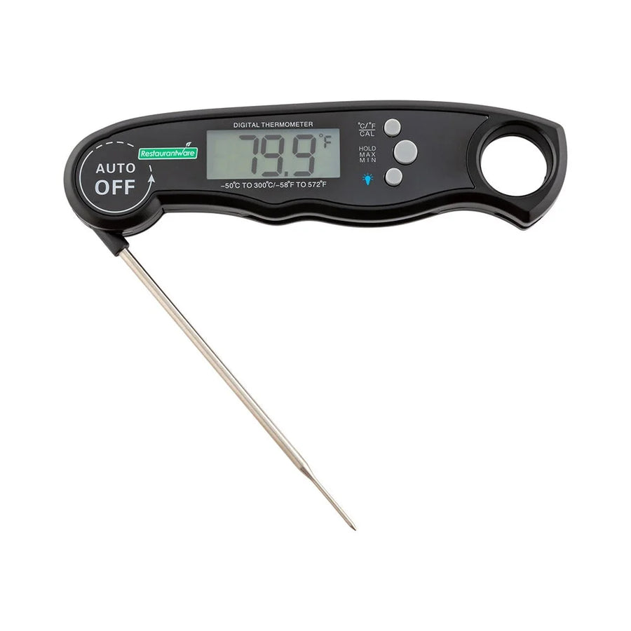 Restaurantware Digital Compact Meat Thermometer, With Folding Probe, -58 To 572 Degrees Fahrenheit, - Restaurant Equipment and Smallwares - Canadian Distribution