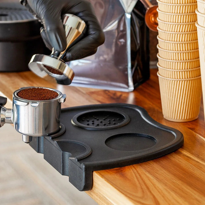 Restaurantware Restpresso Black Silicone Espresso Tamping Mat, 8.25 X 5.75 X 1.5 Inch, Double - Restaurant Equipment and Smallwares - Canadian Distribution - Ships Free Within Canada on Orders Above CAD $199