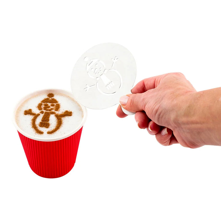 Restaurantware Restpresso Snowman Coffee Decorating Stencil, 4.75X3.25In, Stainless Steel - Restaurant Equipment and Smallwares - Canadian Distribution - Ships Free Within Canada on Orders Above CAD $199