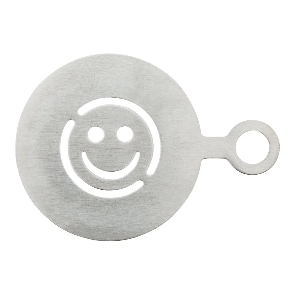 Restaurantware Restpresso Stainless Steel Smiley Face Coffee Decorating Stencil, 4.75 x 3.25In - Restaurant Equipment and Smallwares - Canadian Distribution