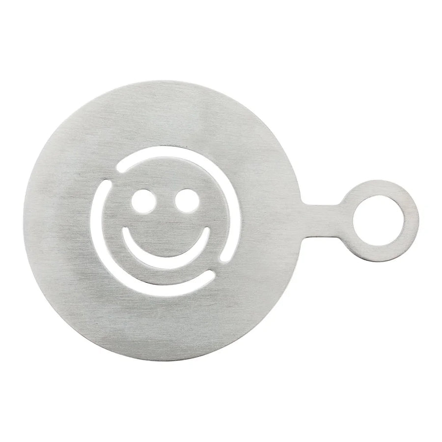 Restaurantware Restpresso Stainless Steel Smiley Face Coffee Decorating Stencil, 4.75 x 3.25In - Restaurant Equipment and Smallwares - Canadian Distribution