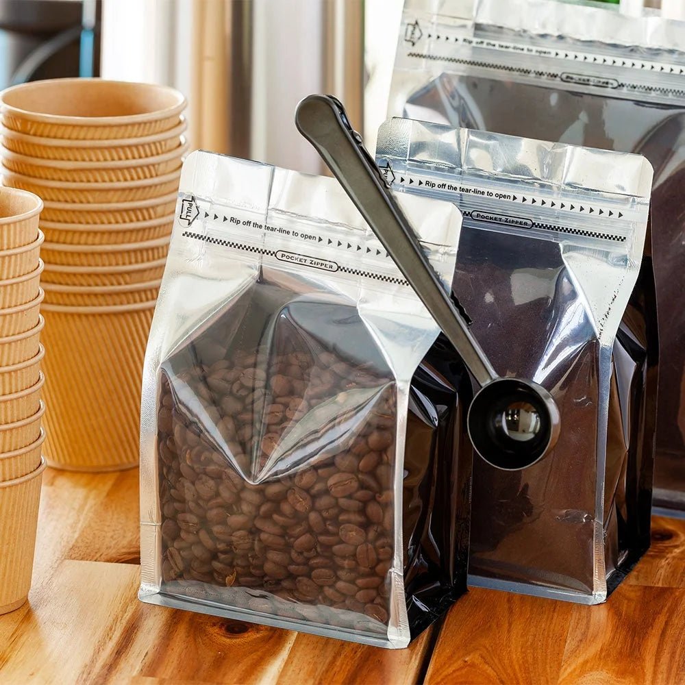 Restaurantware Restpresso 1 Tablespoon Coffee Measuring Scoop, With Bag Clip, Black-Plated Stainless Steel - Restaurant Equipment and Smallwares - Canadian Distribution - Ships Free Within Canada on Orders Above CAD $199