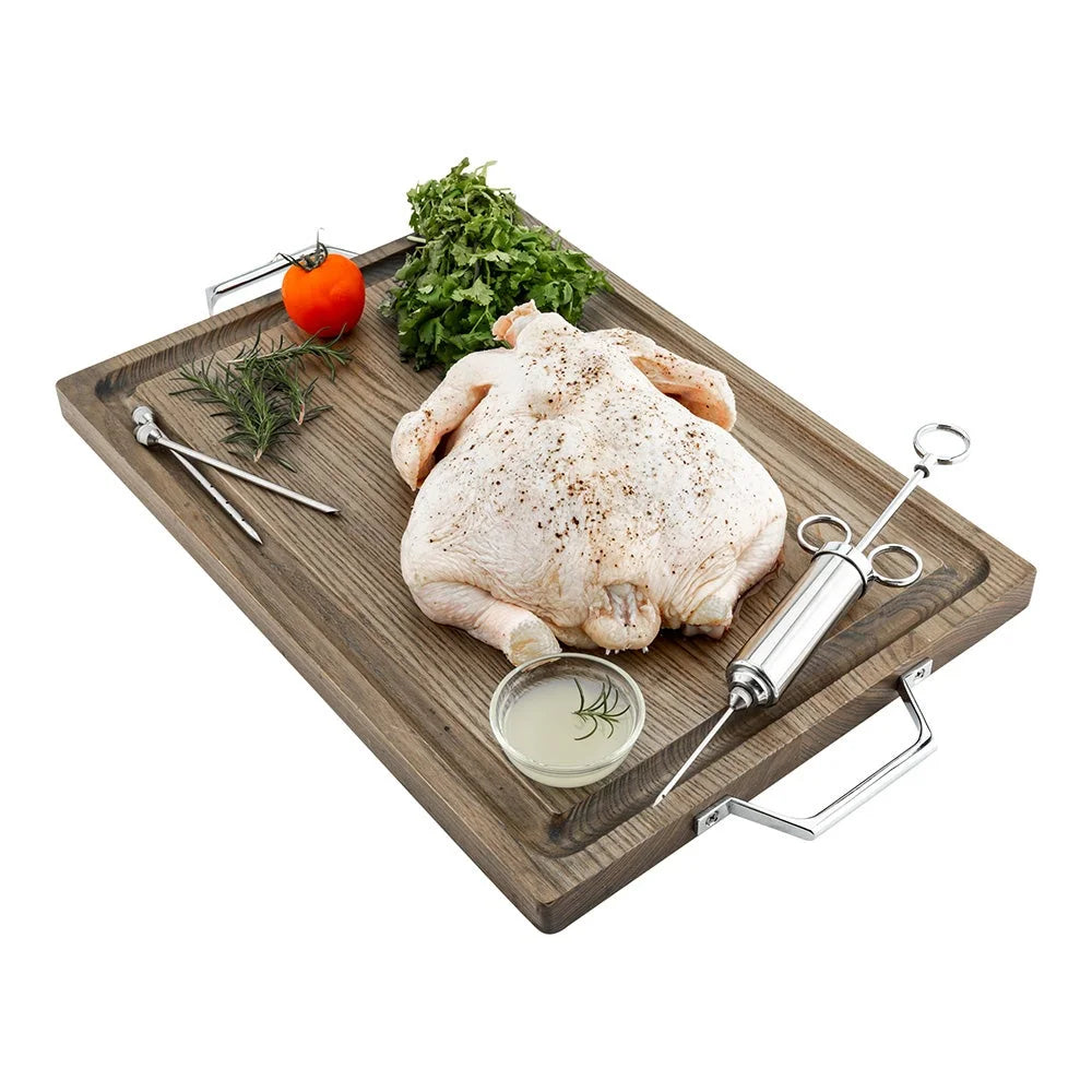 Restaurantware Met Lux Stainless Steel Marinade & Meat Injector Kit, With 3 Needles/2 Brushes/Spare O-Ring - Restaurant Equipment and Smallwares - Canadian Distribution - Ships Free Within Canada on Orders Above CAD $199