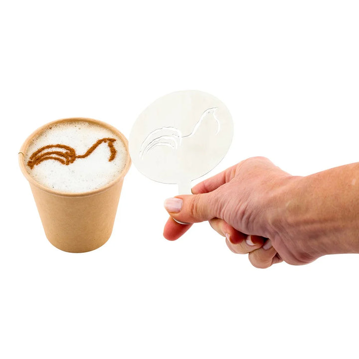 Restaurantware Restpresso Bird Coffee Decorating Stencil, 4.75X3.25In, Stainless Steel - Restaurant Equipment and Smallwares - Canadian Distribution - Ships Free Within Canada on Orders Above CAD $199