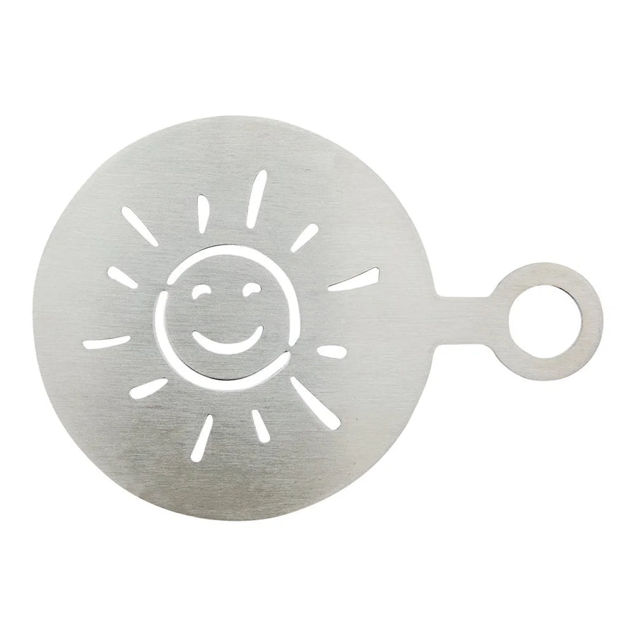 Restaurantware Restpresso Smiley Sun Coffee Decorating Stencil, 4.75X3.25In, Stainless Steel - Restaurant Equipment and Smallwares - Canadian Distribution