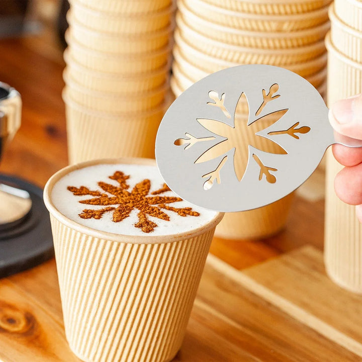 Restaurantware Restpresso Stainless Steel Decorating Snowflake Stencil, 4.75X3.25In, Stainless Steel - Restaurant Equipment and Smallwares - Canadian Distribution - Ships Free Within Canada on Orders Above CAD $199