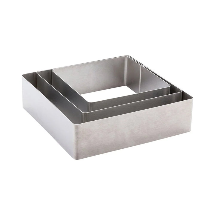 Restaurantware Pastry Tek 3-Piece Metal Square Ring Mold Cookie Cutter Set - Restaurant Equipment and Smallwares - Canadian Distribution