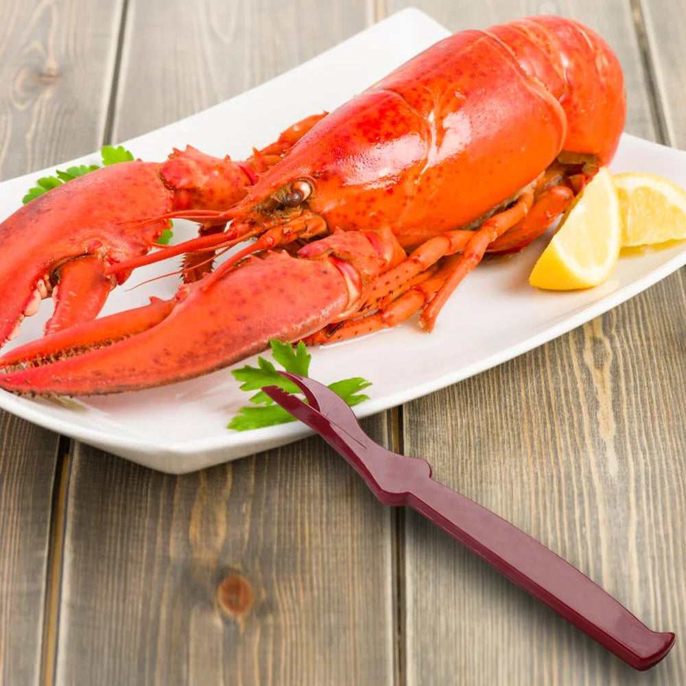 Restaurantware 7.5In Red Plastic Seafood Sheller Forks, 2 Prong - 10 Units/Each, 10 Eaches/Case - Restaurant Equipment and Smallwares - Canadian Distribution - Ships Free Within Canada on Orders Above CAD $199
