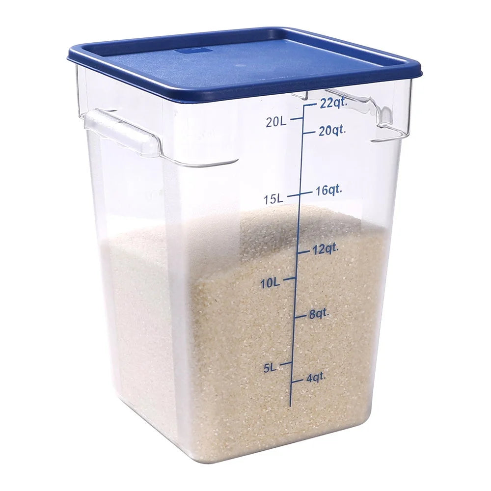 Restaurantware Met Lux Blue Plastic Square Lids, For 12/18/22 Quart Met Lux Food Containers - 1 Unit/Each, 10 Eaches/Case - Restaurant Equipment and Smallwares - Canadian Distribution - Ships Free Within Canada on Orders Above CAD $199