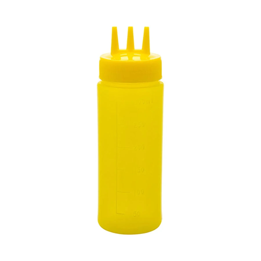 Restaurantware 12oz Yellow Plastic Mustard Squeeze Bottles, With Triple Dispersion Tip - Restaurant Equipment and Smallwares - Canadian Distribution