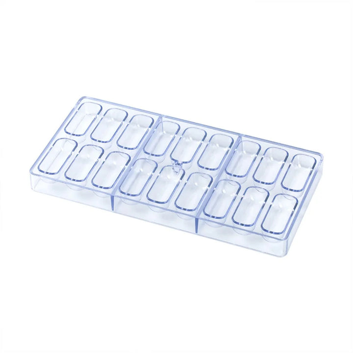 Restaurantware Pastry Tek 18-Compartment Clear Oblong Candy & Chocolate Molds, Polycarbonate - Restaurant Equipment and Smallwares - Canadian Distribution