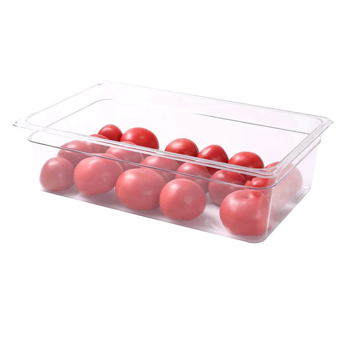 Restaurantware Met Lux Half-Size 8.7Qt Clear Plastic Rectangular Food Storage Containers, 12.8X10.3X6In - 10 Units/Case - Restaurant Equipment and Smallwares - Canadian Distribution - Ships Free Within Canada on Orders Above CAD $199