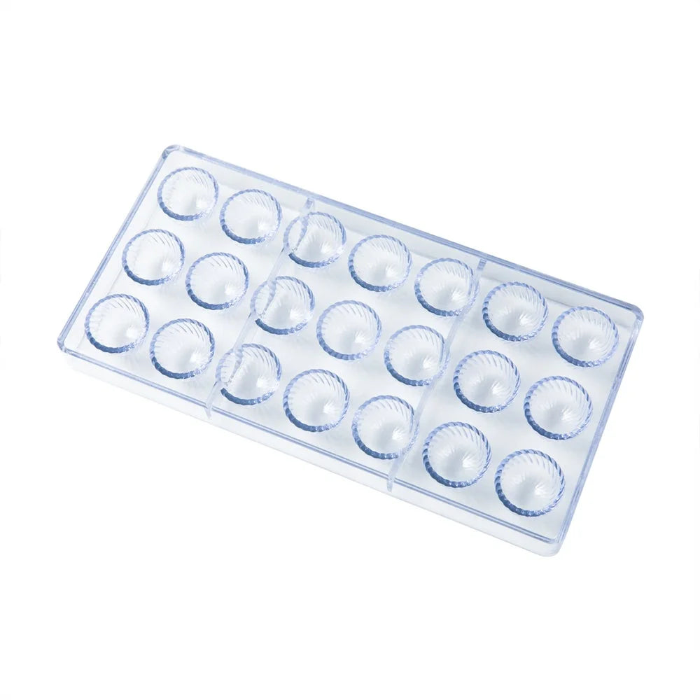 Restaurantware Pastry Tek 21-Compartment Clear Swirled Dome Candy & Chocolate Molds, Polycarbonate - Restaurant Equipment and Smallwares - Canadian Distribution