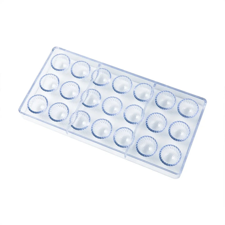 Restaurantware Pastry Tek 21-Compartment Clear Swirled Dome Candy & Chocolate Molds, Polycarbonate - Restaurant Equipment and Smallwares - Canadian Distribution