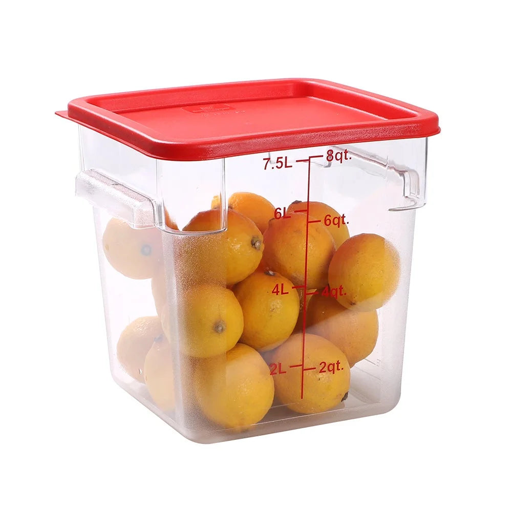 Restaurantware Met Lux Red Plastic Square Lids, For 6 & 8 Quart Met Lux Food Containers - Restaurant Equipment and Smallwares - Canadian Distribution - Ships Free Within Canada on Orders Above CAD $199