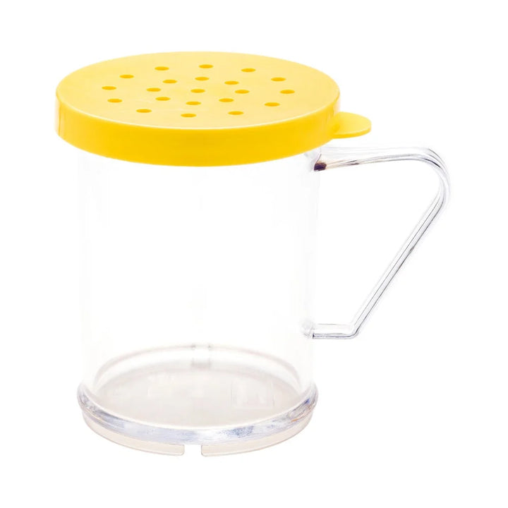 Restaurantware Rw Base Dredge 10 Ounce Clear Spice Shaker, With Yellow Coarse Lid, 4.75X3.25X4 Inch, Polycarbonate - Restaurant Equipment and Smallwares - Canadian Distribution