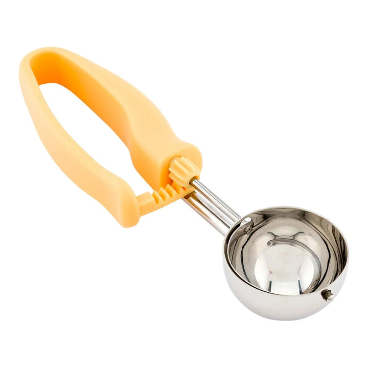 Restaurantware Comfy Grip #20 Stainless Steel Portion Scoop, With Yellow Ambidextrous Handle - Restaurant Equipment and Smallwares - Canadian Distribution