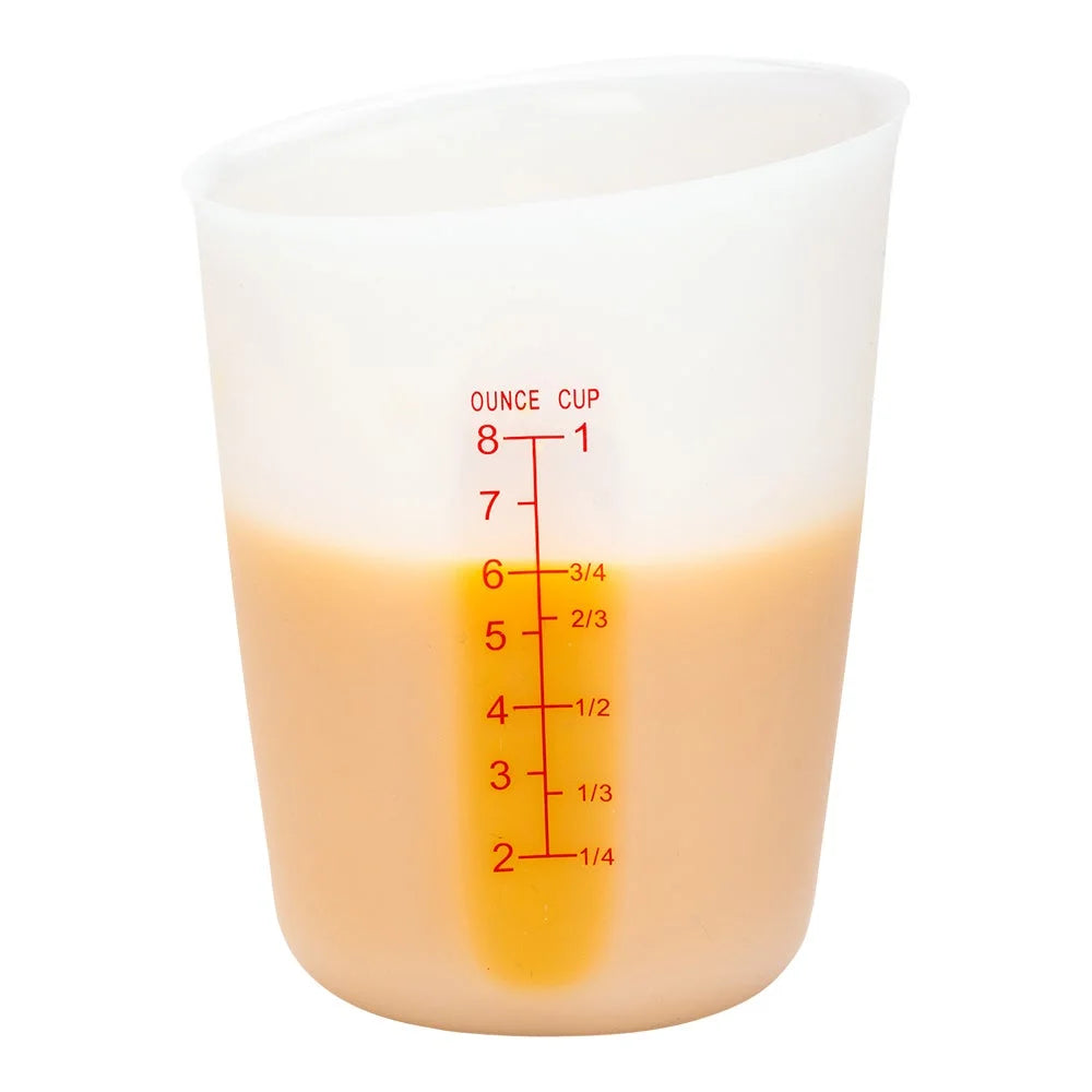Restaurantware 1 Cup White Silicone Measuring Cup, With Red Graduations - Restaurant Equipment and Smallwares - Canadian Distribution - Ships Free Within Canada on Orders Above CAD $199