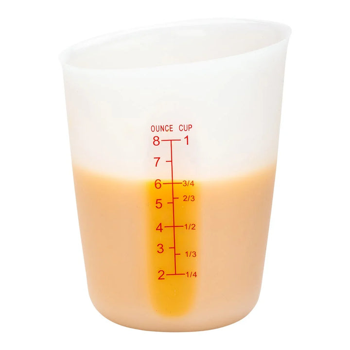 Restaurantware 1 Cup White Silicone Measuring Cup, With Red Graduations - Restaurant Equipment and Smallwares - Canadian Distribution - Ships Free Within Canada on Orders Above CAD $199
