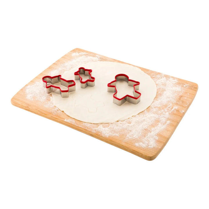 Restaurantware Pastry Tek 3-Piece Stainless Steel Gingerbread Man Cookie Cutter Set, With Comfort Grip - Restaurant Equipment and Smallwares - Canadian Distribution - Ships Free Within Canada on Orders Above CAD $199