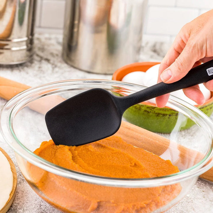 Restaurantware Black Spoon-Shaped Silicone Spatula, 10.5X2.25X0.75In - Restaurant Equipment and Smallwares - Canadian Distribution - Ships Free Within Canada on Orders Above CAD $199