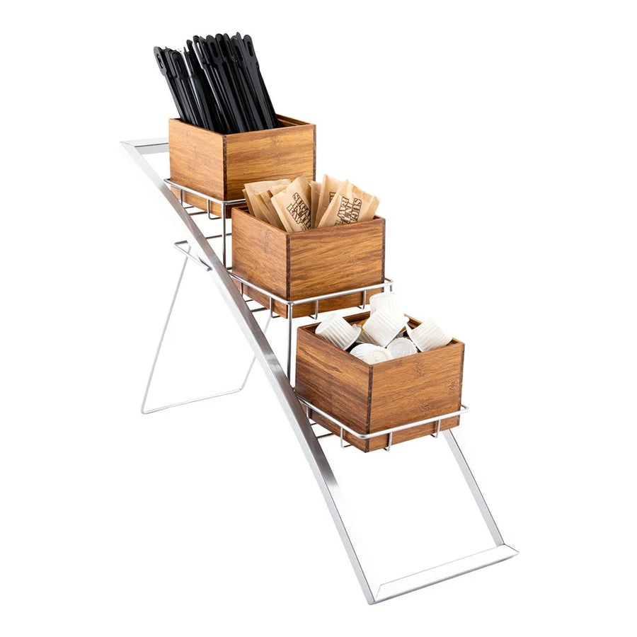 Restaurantware Eco Display 3-Tier Iron Condiment Rack, 17.5X6X11.25In, Frame - Restaurant Equipment and Smallwares - Canadian Distribution