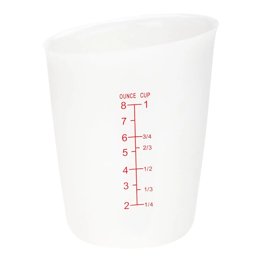 Restaurantware 1 Cup White Silicone Measuring Cup, With Red Graduations - Restaurant Equipment and Smallwares - Canadian Distribution