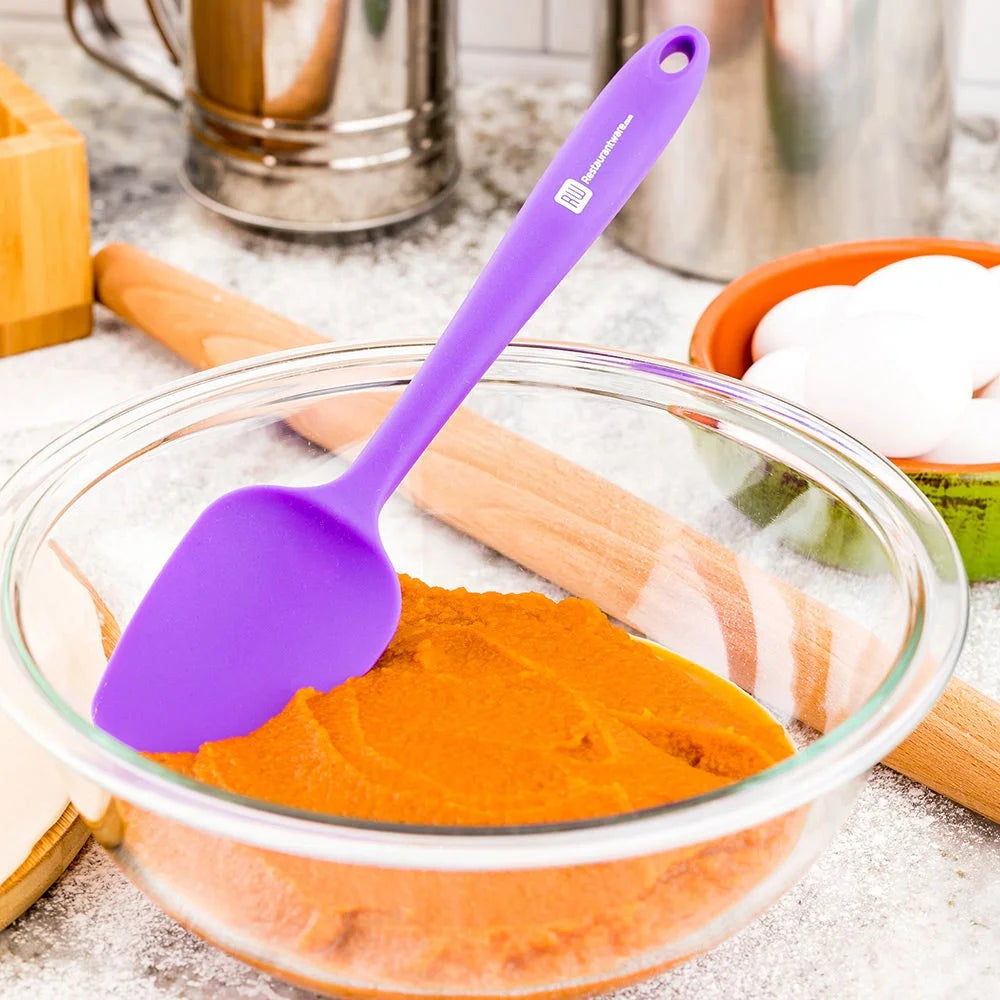 Restaurantware Purple Spoon-Shaped Silicone Spatula, 10.5 X 2.25 X 0.75 - Restaurant Equipment and Smallwares - Canadian Distribution - Ships Free Within Canada on Orders Above CAD $199