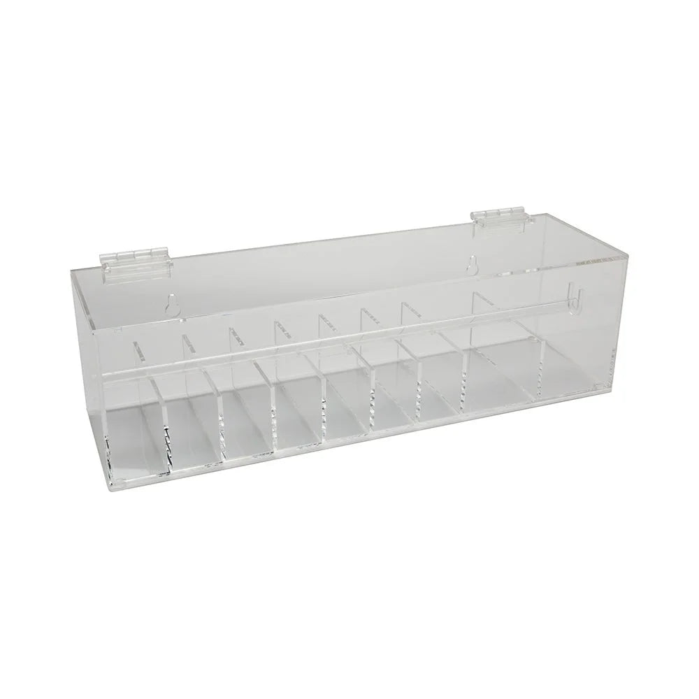 Restaurantware Rw Smart 9-Slot Clear Label Dispenser, With Lid, 15 X 3.25 X 3.5 Inch - Restaurant Equipment and Smallwares - Canadian Distribution