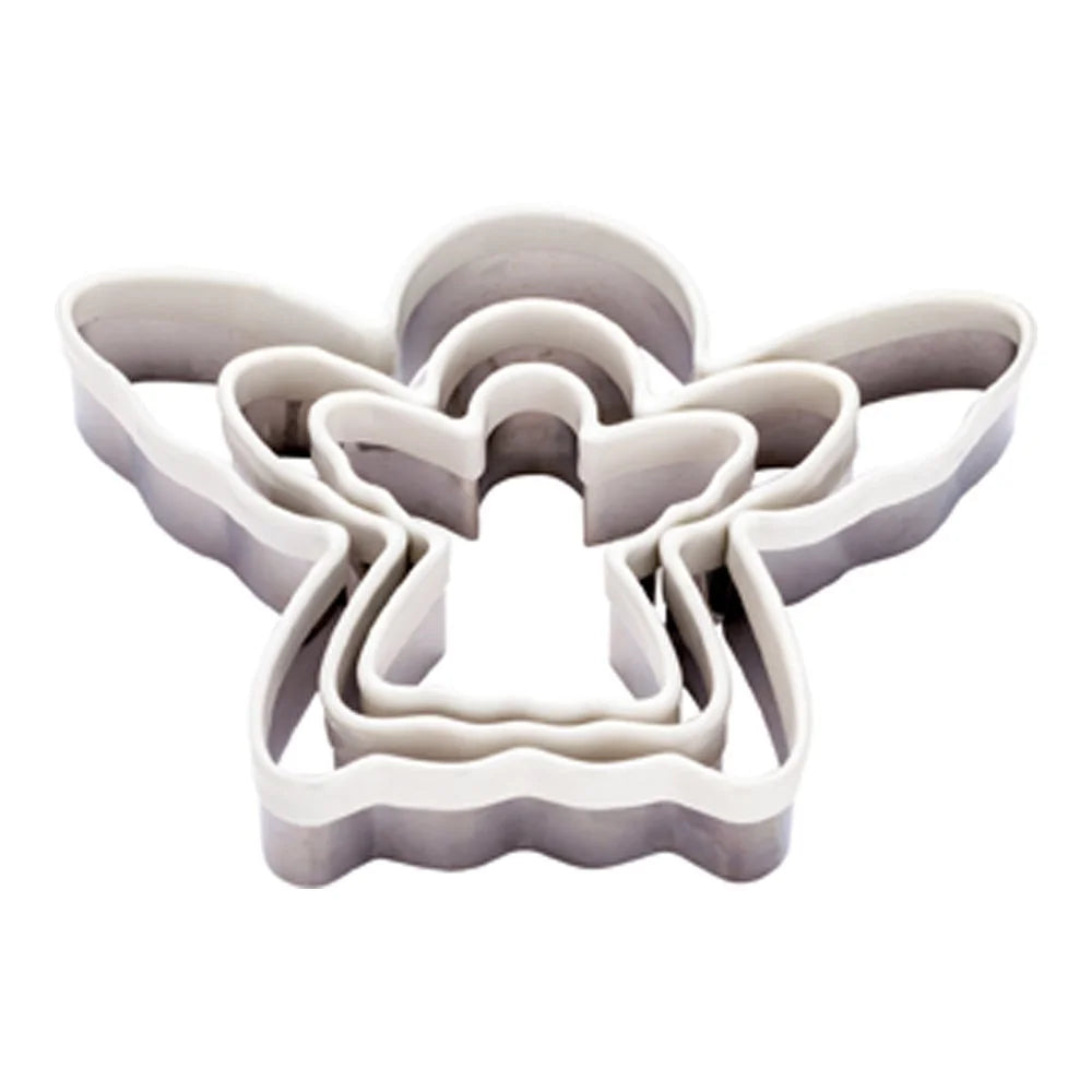 Restaurantware Pastry Tek 3-Piece Metal Angel Cookie Cutter Set, With Comfort Grip - Restaurant Equipment and Smallwares - Canadian Distribution