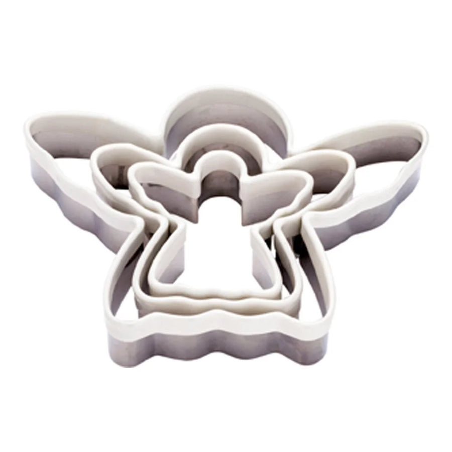 Restaurantware Pastry Tek 3-Piece Metal Angel Cookie Cutter Set, With Comfort Grip - Restaurant Equipment and Smallwares - Canadian Distribution