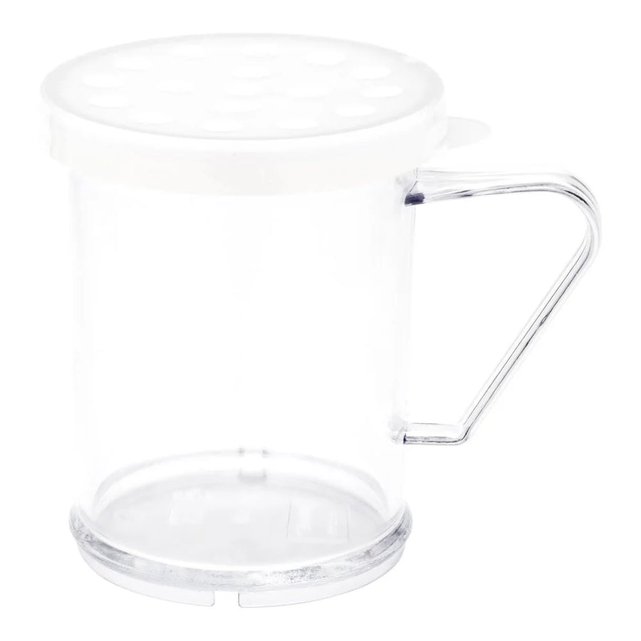 Restaurantware Rw Base Dredge 10oz Clear Spice Shaker, With White Extra Coarse Lid, 4.75X3.25X4 Inch, Polycarbonate - Restaurant Equipment and Smallwares - Canadian Distribution