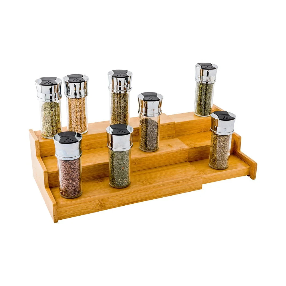 Restaurantware 3-Tier Expandable Bamboo Spice Shelf, 12.5X9.75X4.25In - Restaurant Equipment and Smallwares - Canadian Distribution - Ships Free Within Canada on Orders Above CAD $199