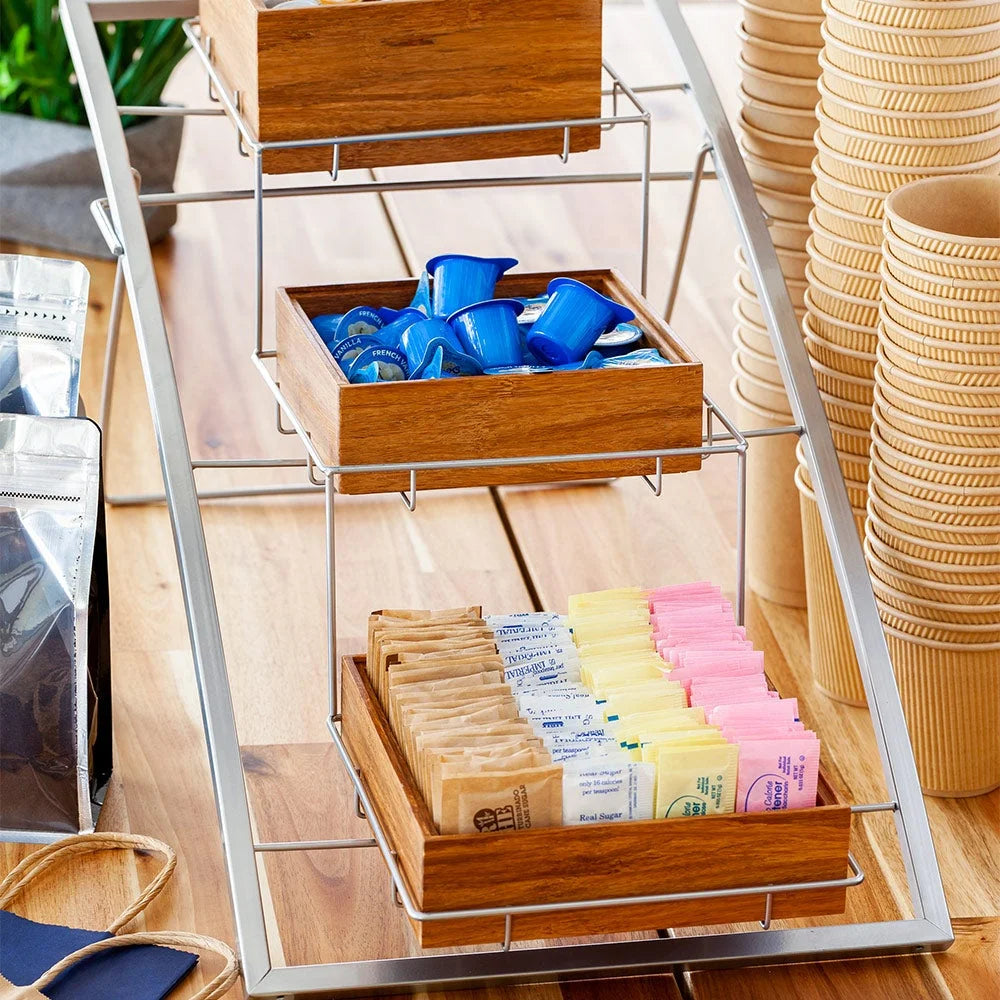 Restaurantware Eco Display 3-Tier Iron Condiment Rack, 21X15.25X12.25In, Frame - Restaurant Equipment and Smallwares - Canadian Distribution