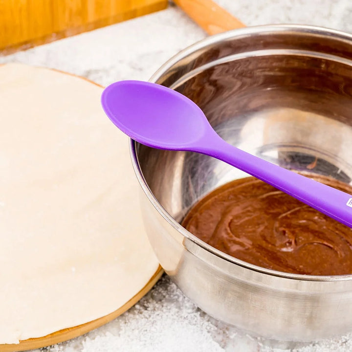 Restaurantware 10.5In Purple Silicone Mixing Spoon - Restaurant Equipment and Smallwares - Canadian Distribution - Ships Free Within Canada on Orders Above CAD $199