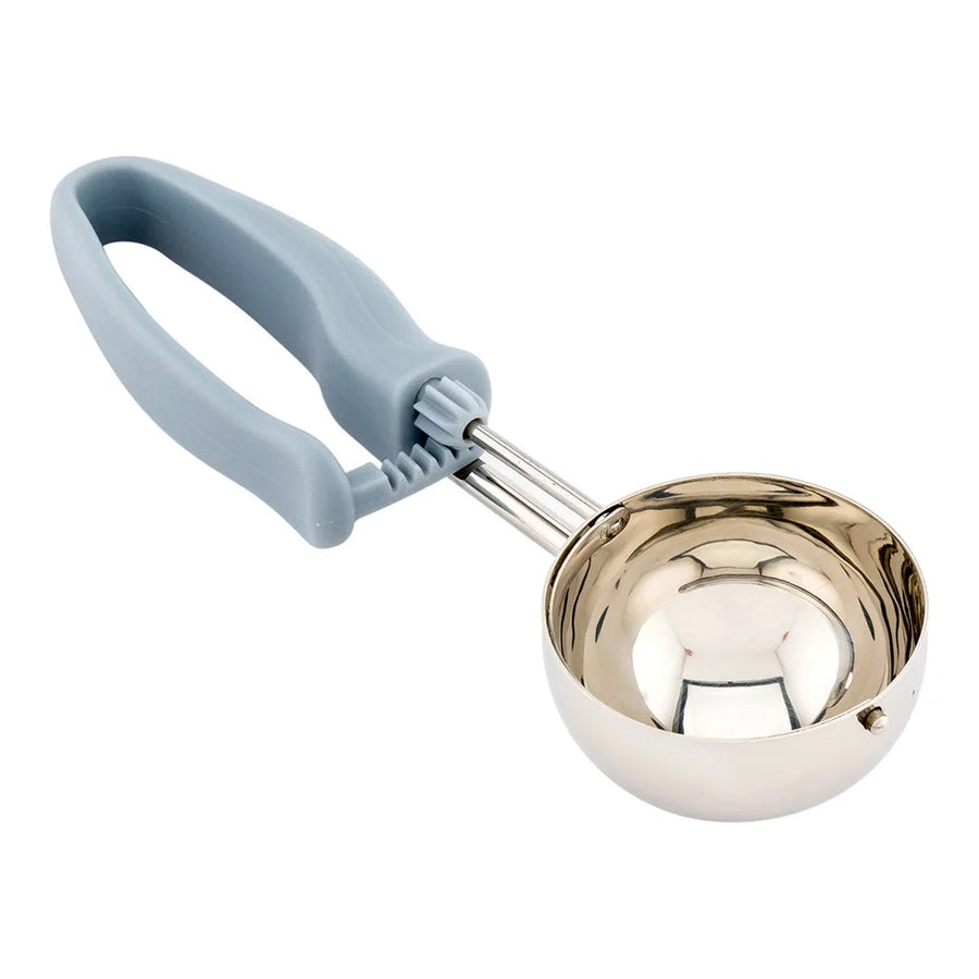 Restaurantware Comfy Grip Stainless Steel #8 Portion Scoop, With Grey Ambidextrous Handle - Restaurant Equipment and Smallwares - Canadian Distribution