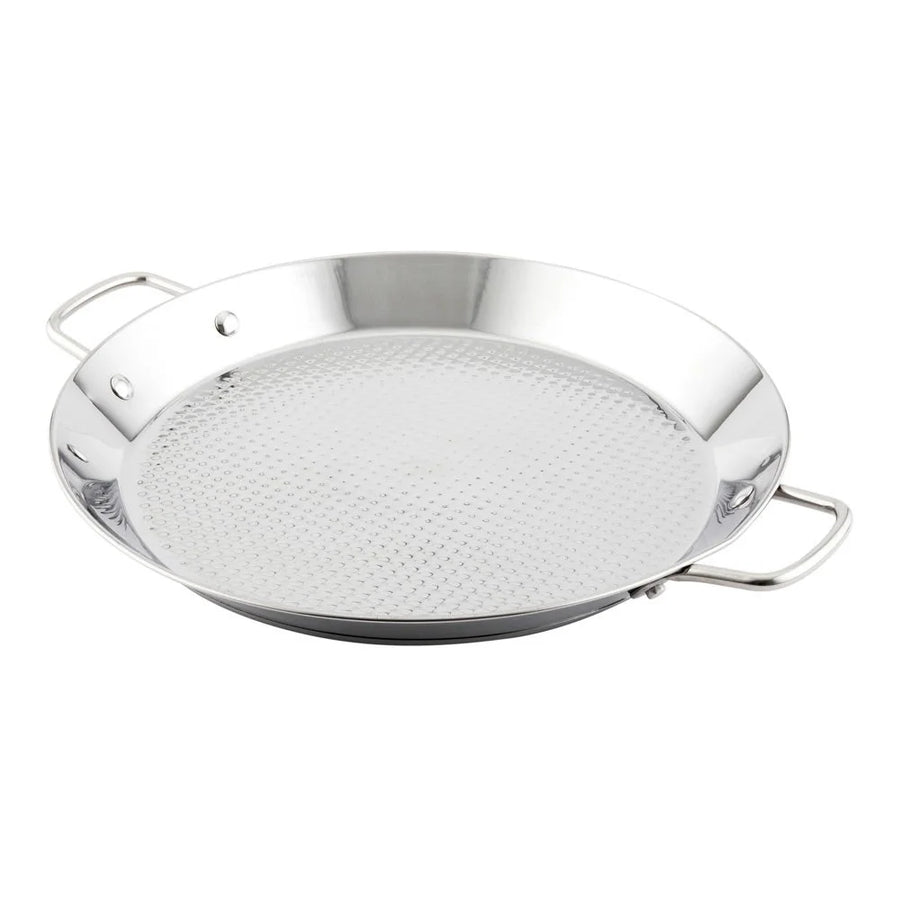 Restaurantware Met Lux Stainless Steel Paella Pan, 17X13.5X1.25In, Induction Ready, With Handles - Restaurant Equipment and Smallwares - Canadian Distribution