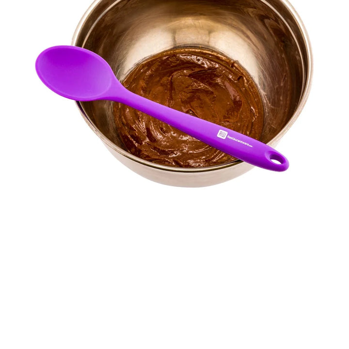 Restaurantware 10.5In Purple Silicone Mixing Spoon - Restaurant Equipment and Smallwares - Canadian Distribution - Ships Free Within Canada on Orders Above CAD $199