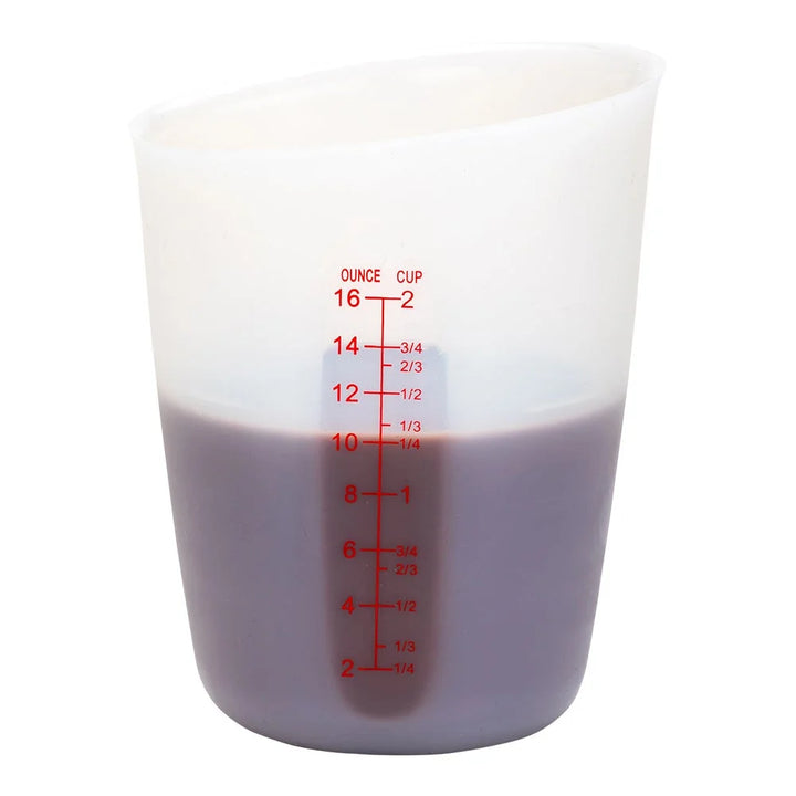 Restaurantware 2 Cup White Silicone Measuring Cup, With Red Graduations - Restaurant Equipment and Smallwares - Canadian Distribution - Ships Free Within Canada on Orders Above CAD $199
