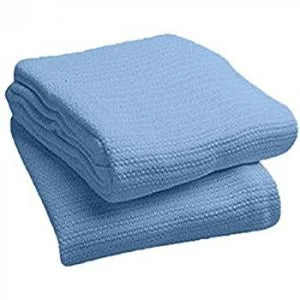 Gold + Cross Standard Sky Blue Thermal String Crochet Blankets, 66x90 Inch - Restaurant Equipment and Smallwares - Canadian Distribution