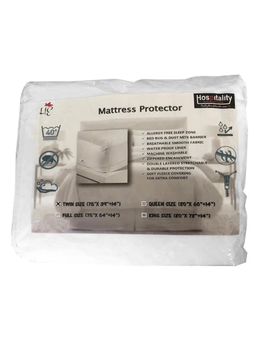 Dolly White Double Layer King Mattress Protector, 78x80x15 Inch, Waterproof, Bed Bug Encasement - Restaurant Equipment and Smallwares - Canadian Distribution